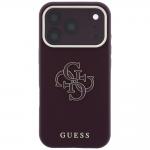 Husa Guess Grained Big Resin Logo compatibila cu iPhone 18 Pro Max / 17 Pro Max, Burgundy 2 - lerato.ro