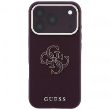 Huse si carcase iPhone 18 Pro Max, Husa Guess Grained Big Resin Logo compatibila cu iPhone 18 Pro Max / 17 Pro Max, Burgundy, lerato.ro