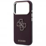 Husa Guess Grained Big Resin Logo compatibila cu iPhone 18 Pro Max / 17 Pro Max, Burgundy 7 - lerato.ro