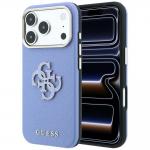 Husa Guess Grained Big Resin Logo compatibila cu iPhone 18 Pro Max / 17 Pro Max, Albastru 4 - lerato.ro