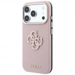 Husa Guess Grained Big Resin Logo compatibila cu iPhone 18 Pro Max / 17 Pro Max, Roz 3 - lerato.ro