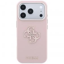 Huse si carcase iPhone 18 Pro Max, Husa Guess Grained Big Resin Logo compatibila cu iPhone 18 Pro Max / 17 Pro Max, Roz, lerato.ro