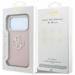 Husa Guess Grained Big Resin Logo compatibila cu iPhone 18 Pro Max / 17 Pro Max, Roz 9 - lerato.ro