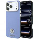Husa Guess Grained Round Strass Logo cu MagSafe compatibila cu iPhone 18 Pro Max / 17 Pro Max, Albastru 4 - lerato.ro