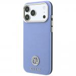 Husa Guess Grained Round Strass Logo cu MagSafe compatibila cu iPhone 18 Pro Max / 17 Pro Max, Albastru 3 - lerato.ro