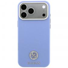 Huse si carcase iPhone 18 Pro Max, Husa Guess Grained Round Strass Logo cu MagSafe compatibila cu iPhone 18 Pro Max / 17 Pro Max, Albastru, lerato.ro