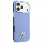 Husa Guess Grained Round Strass Logo cu MagSafe compatibila cu iPhone 18 Pro Max / 17 Pro Max, Albastru 5 - lerato.ro