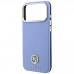 Husa Guess Grained Round Strass Logo cu MagSafe compatibila cu iPhone 18 Pro Max / 17 Pro Max, Albastru 7 - lerato.ro