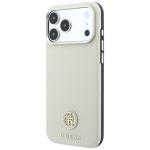 Husa Guess Round Strass Logo cu MagSafe compatibila cu iPhone 18 Pro / 17 Pro, Bej 3 - lerato.ro