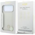 Husa Guess Grained Round Strass Logo cu MagSafe compatibila cu iPhone 18 Pro Max / 17 Pro Max, Bej 9 - lerato.ro