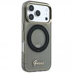 Husa Guess IML Ring Stand 360 Script Metal Logo cu MagSafe compatibila cu iPhone 18 Pro / 17 Pro, Negru 5 - lerato.ro