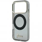 Husa Guess IML Ring Stand 360 Script Metal Logo cu MagSafe compatibila cu iPhone 18 Pro / 17 Pro, Negru 7 - lerato.ro