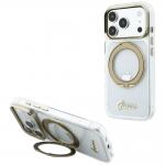 Husa Guess IML Ring Stand 360 Script Metal Logo cu MagSafe compatibila cu iPhone 18 Pro / 17 Pro, Transparent 4 - lerato.ro