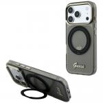 Husa Guess IML Ring Stand 360 Script Metal Logo cu MagSafe compatibila cu iPhone 18 Pro Max / 17 Pro Max, Negru 4 - lerato.ro