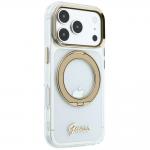 Husa Guess IML Ring Stand 360 Script Metal Logo cu MagSafe compatibila cu iPhone 18 Pro Max / 17 Pro Max, Transparent 5 - lerato.ro