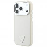 Husa Guess Grained Triangle Logo cu MagSafe compatibila cu iPhone 18 Pro / 17 Pro, Bej 3 - lerato.ro