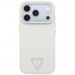 Husa Guess Grained Triangle Logo cu MagSafe compatibila cu iPhone 18 Pro / 17 Pro, Bej 2 - lerato.ro