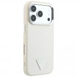 Husa Guess Grained Triangle Logo cu MagSafe compatibila cu iPhone 18 Pro / 17 Pro, Bej 5 - lerato.ro