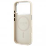 Husa Guess Grained Triangle Logo cu MagSafe compatibila cu iPhone 18 Pro / 17 Pro, Bej 8 - lerato.ro