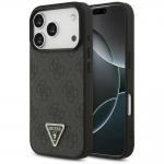 Husa Guess Leather 4G Triangle Strass cu MagSafe compatibila cu iPhone 18 Pro / 17 Pro, Negru 4 - lerato.ro