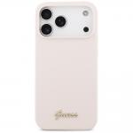 Husa Guess Silicone Script Metal Logo cu MagSafe compatibila cu iPhone 18 Pro Max / 17 Pro Max, Roz 2 - lerato.ro