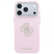 Huse si carcase iPhone 18 Pro Max, Husa Guess Smooth and Big Strass Logo compatibila cu iPhone 18 Pro Max / 17 Pro Max, Roz, lerato.ro