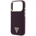 Husa Guess Grained Triangle Logo cu MagSafe compatibila cu iPhone 18 Pro Max / 17 Pro Max, Burgundy 7 - lerato.ro