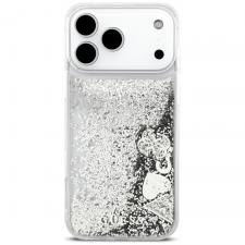 Husa Guess Liquid Glitter 4G Charms compatibila cu iPhone 18 Pro Max / 17 Pro Max, Silver