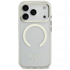 Husa Guess Metal Outline cu MagSafe compatibila cu iPhone 18 Pro / 17 Pro, Gold