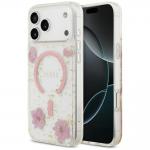 Husa Guess Resin Flowers Glitter cu MagSafe compatibila cu iPhone 18 Pro / 17 Pro, Gold 4 - lerato.ro