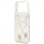 Husa Guess Resin Flowers Glitter cu MagSafe compatibila cu iPhone 18 Pro / 17 Pro, Gold 8 - lerato.ro