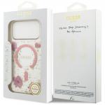Husa Guess Resin Flowers Glitter cu MagSafe compatibila cu iPhone 18 Pro / 17 Pro, Gold 9 - lerato.ro