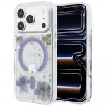 Husa Guess Resin Flowers Glitter cu MagSafe compatibila cu iPhone 18 Pro Max / 17 Pro Max, Mov 4 - lerato.ro