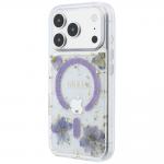 Husa Guess Resin Flowers Glitter cu MagSafe compatibila cu iPhone 18 Pro Max / 17 Pro Max, Mov 3 - lerato.ro