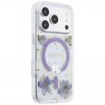 Husa Guess Resin Flowers Glitter cu MagSafe compatibila cu iPhone 18 Pro Max / 17 Pro Max, Mov 5 - lerato.ro