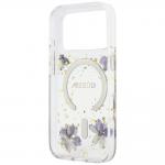Husa Guess Resin Flowers Glitter cu MagSafe compatibila cu iPhone 18 Pro Max / 17 Pro Max, Mov 8 - lerato.ro