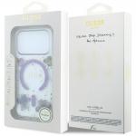 Husa Guess Resin Flowers Glitter cu MagSafe compatibila cu iPhone 18 Pro Max / 17 Pro Max, Mov 9 - lerato.ro