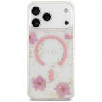 Husa Guess Resin Flowers Glitter cu MagSafe compatibila cu iPhone 18 Pro Max / 17 Pro Max, Roz 2 - lerato.ro