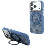 Husa Guess Ring Stand 360 4G Classic Logo cu MagSafe compatibila cu iPhone 18 Pro Max / 17 Pro Max, Albastru 4 - lerato.ro