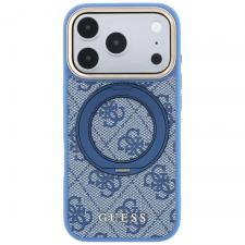 Husa Guess Ring Stand 360 4G Classic Logo cu MagSafe compatibila cu iPhone 18 Pro Max / 17 Pro Max, Albastru