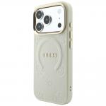 Husa Guess Saffiano Peony and Ring cu MagSafe compatibila cu iPhone 18 Pro Max / 17 Pro Max, Bej 3 - lerato.ro