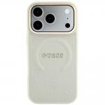 Husa Guess Saffiano Peony and Ring cu MagSafe compatibila cu iPhone 18 Pro Max / 17 Pro Max, Bej 2 - lerato.ro