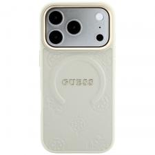 Husa Guess Saffiano Peony and Ring cu MagSafe compatibila cu iPhone 18 Pro Max / 17 Pro Max, Bej