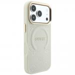 Husa Guess Saffiano Peony and Ring cu MagSafe compatibila cu iPhone 18 Pro Max / 17 Pro Max, Bej 5 - lerato.ro