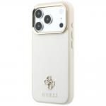 Husa Guess Saffiano Small 4G Classic Logo cu MagSafe compatibila cu iPhone 18 Pro / 17 Pro, Bej 3 - lerato.ro