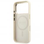 Husa Guess Saffiano Small 4G Classic Logo cu MagSafe compatibila cu iPhone 18 Pro / 17 Pro, Bej 8 - lerato.ro