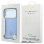 Husa Guess Saffiano Small 4G Classic Logo cu MagSafe compatibila cu iPhone 18 Pro / 17 Pro, Albastru 9 - lerato.ro