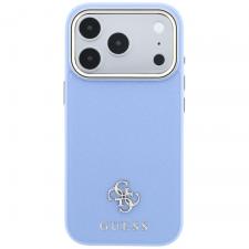 Husa Guess Saffiano Small 4G Classic Logo cu MagSafe compatibila cu iPhone 18 Pro Max / 17 Pro Max, Albastru
