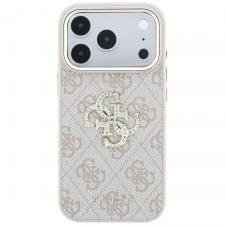 Husa Guess 4G Big Strass Logo compatibila cu iPhone 18 Pro Max / 17 Pro Max, Roz