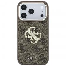Husa Guess 4G Big Strass Logo compatibila cu iPhone 18 Pro / 17 Pro, Maro